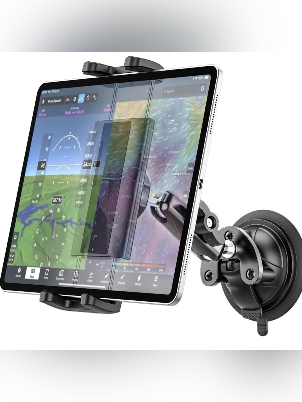 Adjustable Tablet Mount Stand for Vehicles – Black